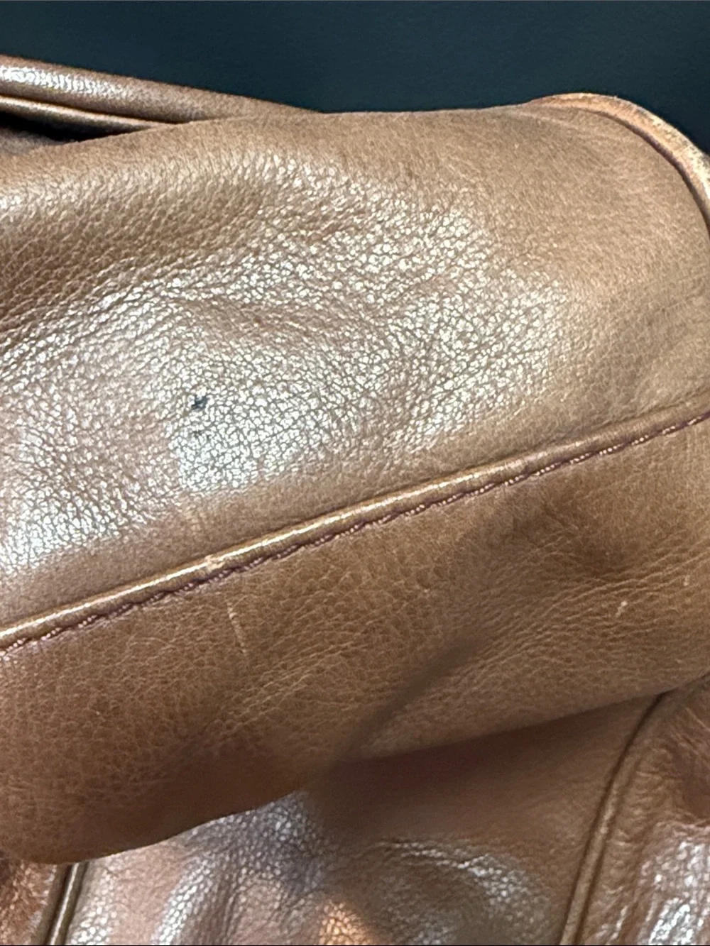 Vintage Juicy Couture 100% Cow Hide Brown Leather Shoulder Bag with Heart Char